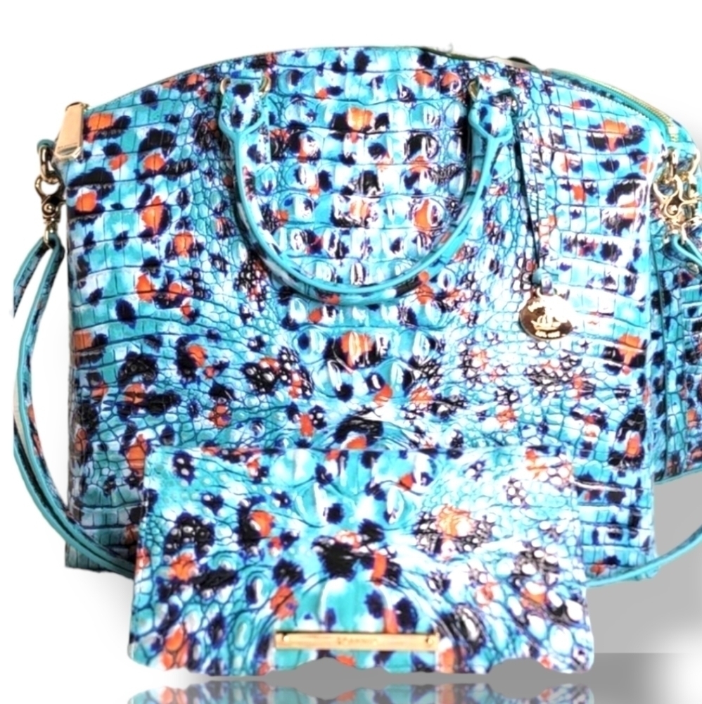 💋 BRAHMIN 2 SET MATCHING DESIGNER MELBOURNE DUXBURY PURSE BAG + WALLET NWT